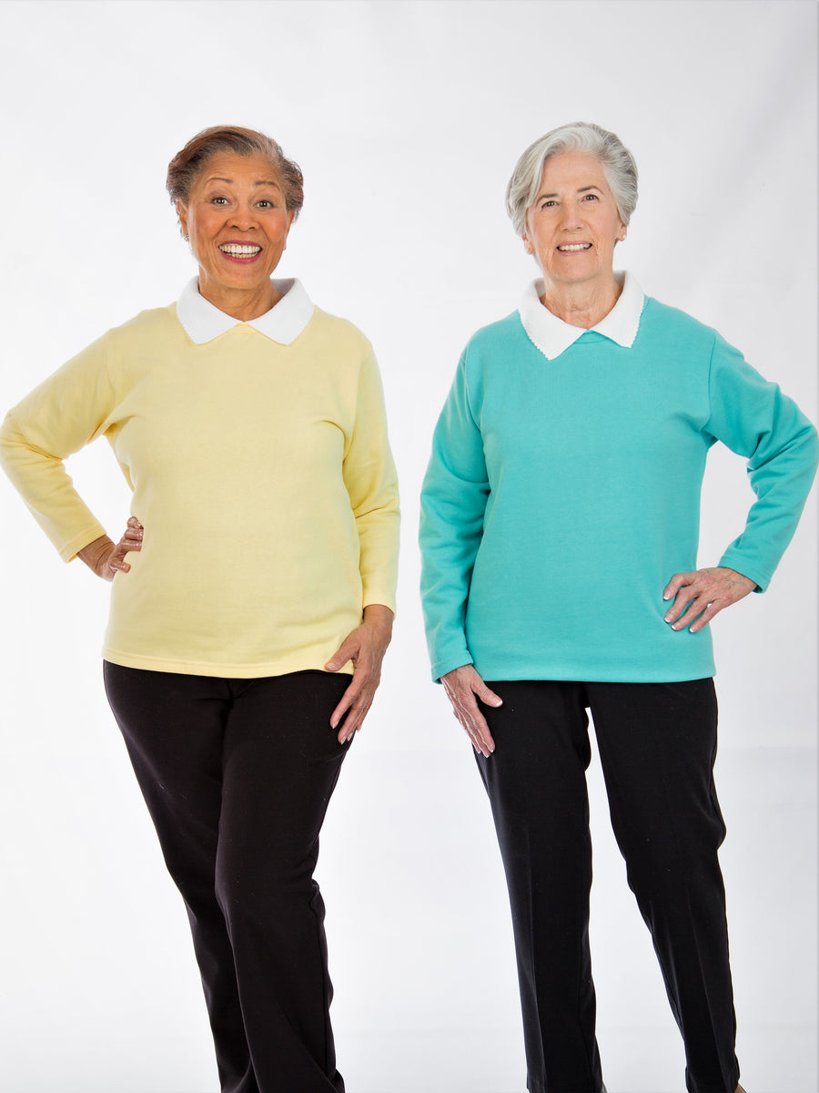 Womens fleece sweatshirts with contrast collar