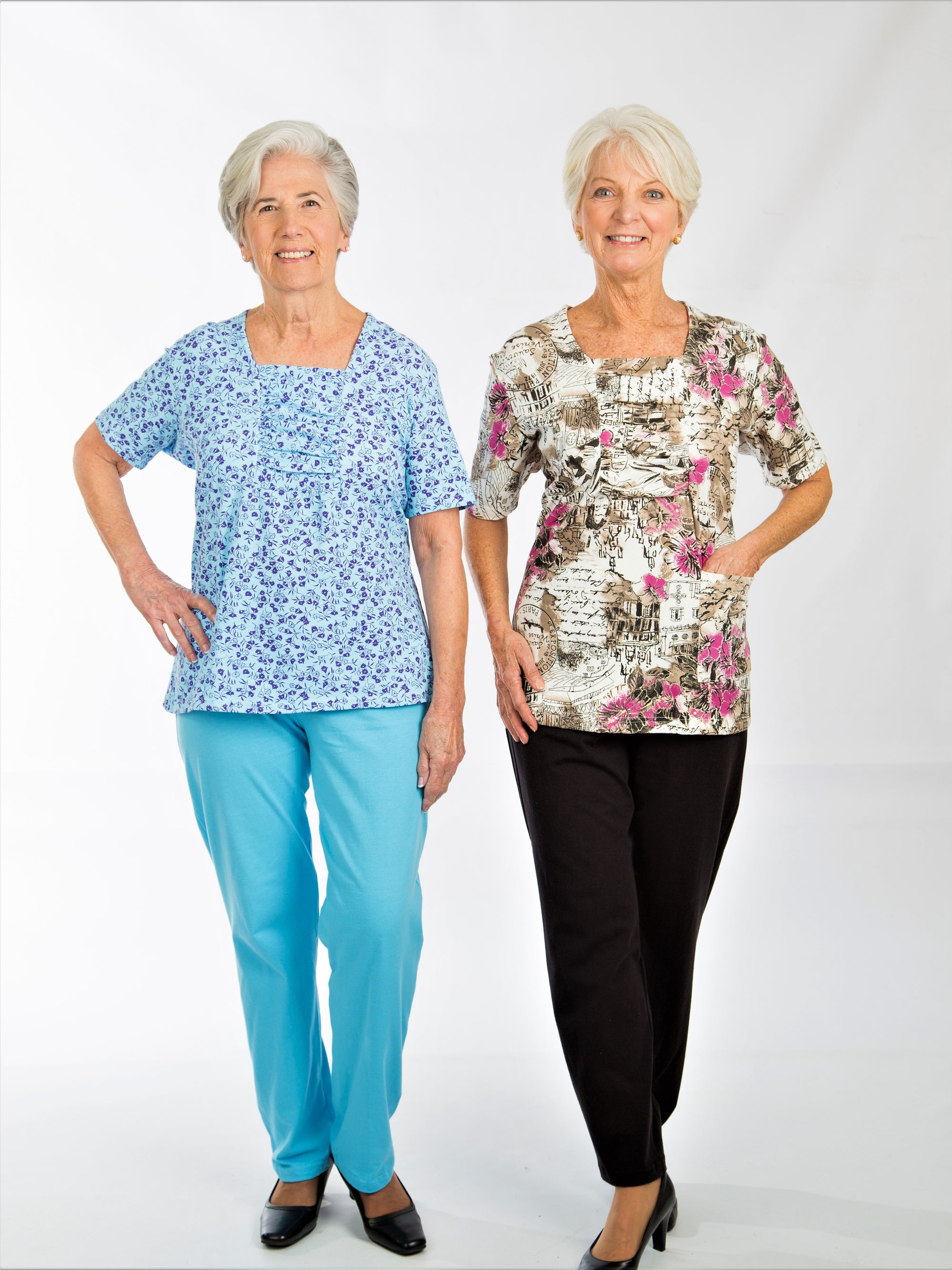 short sleeve square neck rouching outfit for women