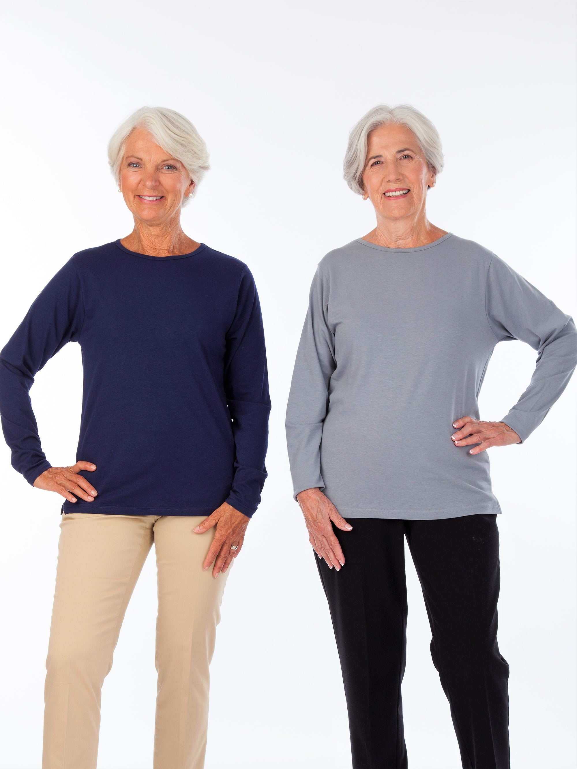 Women's solid color fashion long sleeve tee