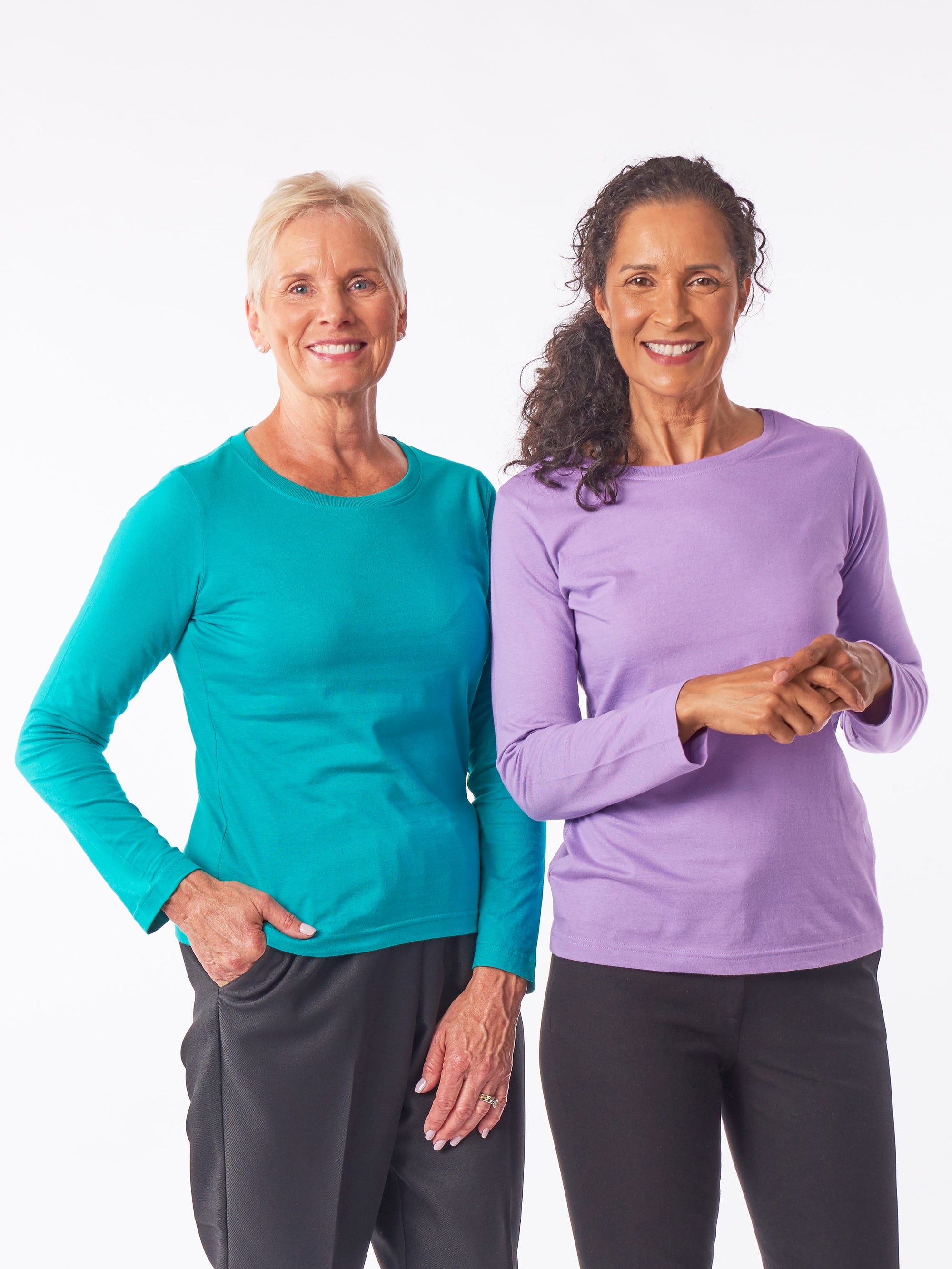 fashion long sleeve solid color ladies tees