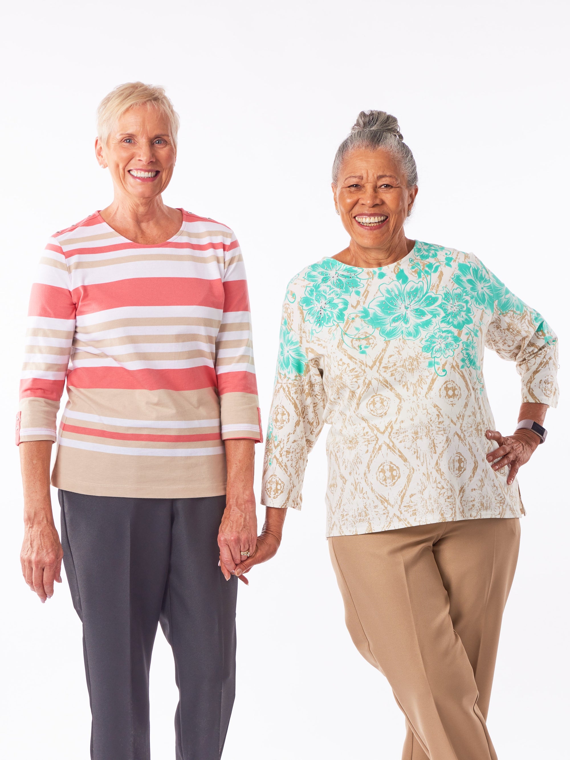 ladies 3/4 sleeve printed tops