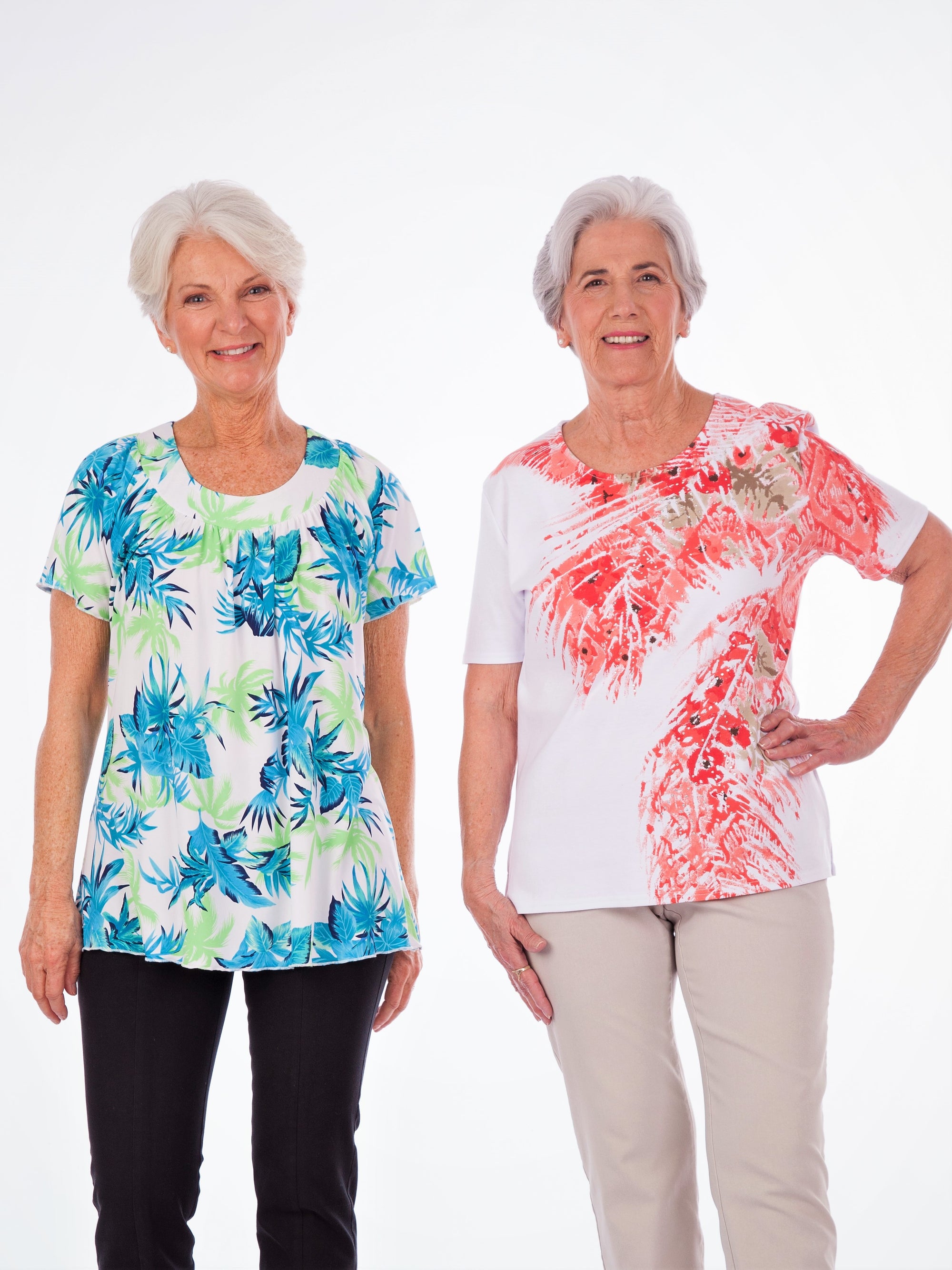 Printed women's short sleeve tees