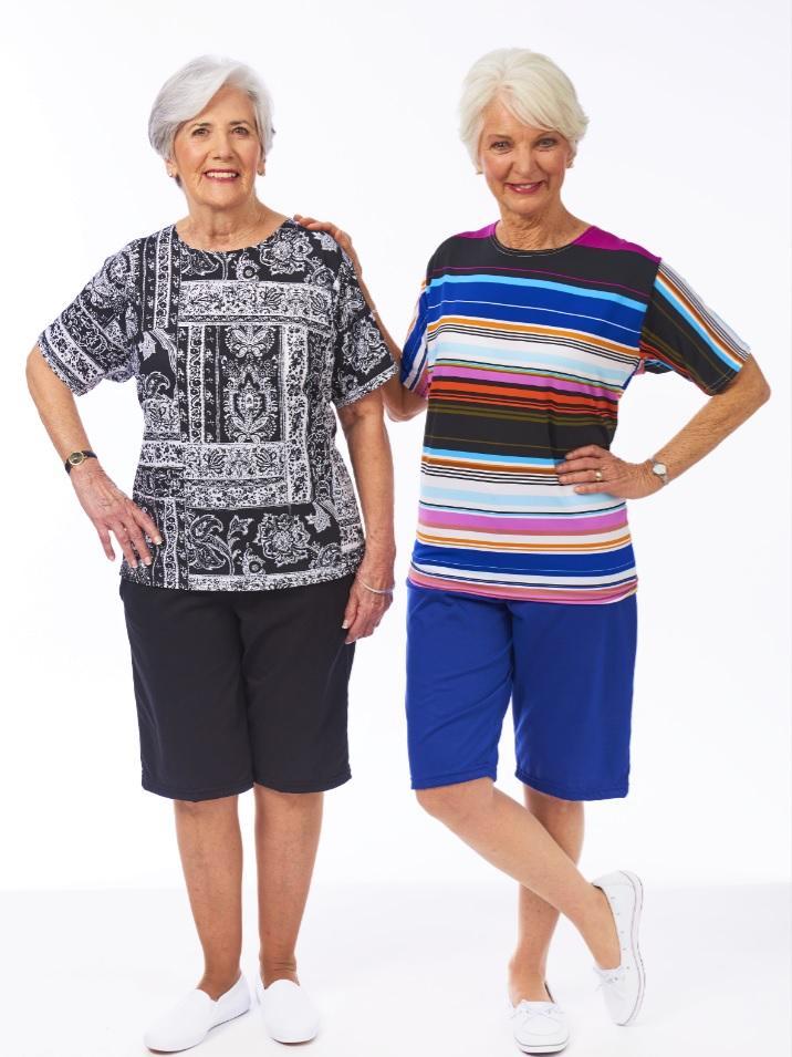 Culotte Outfit, printed top elastic waist culottes