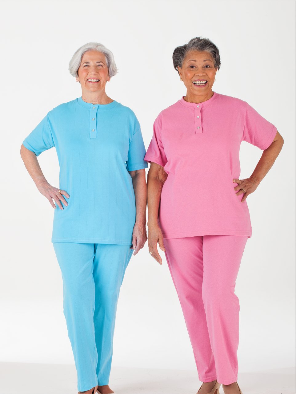 Short Sleeve Women's Knit Placket Outfit