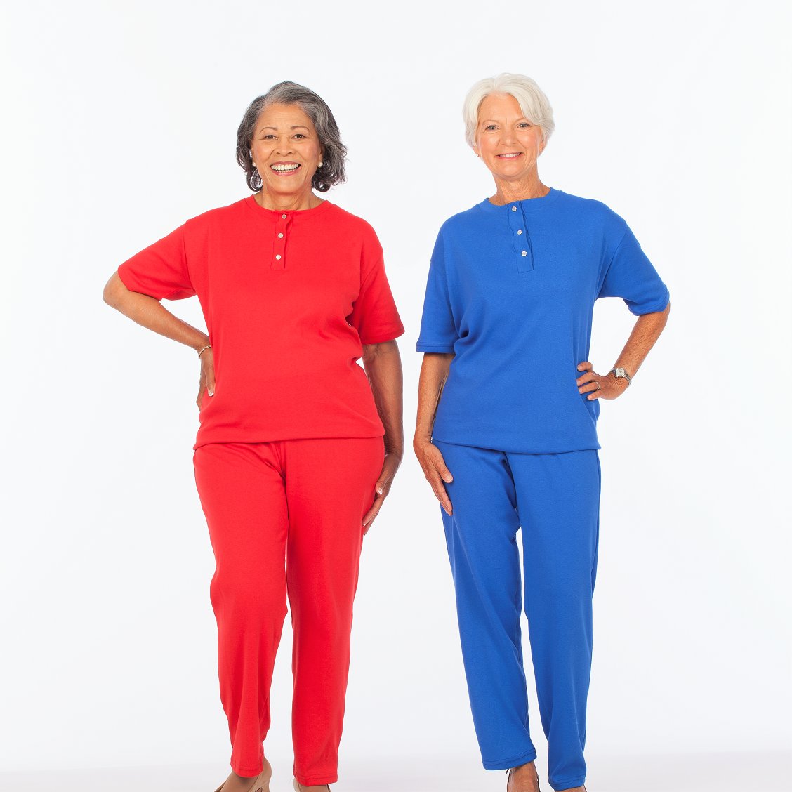 Short Sleeve Women's Knit Placket Outfit