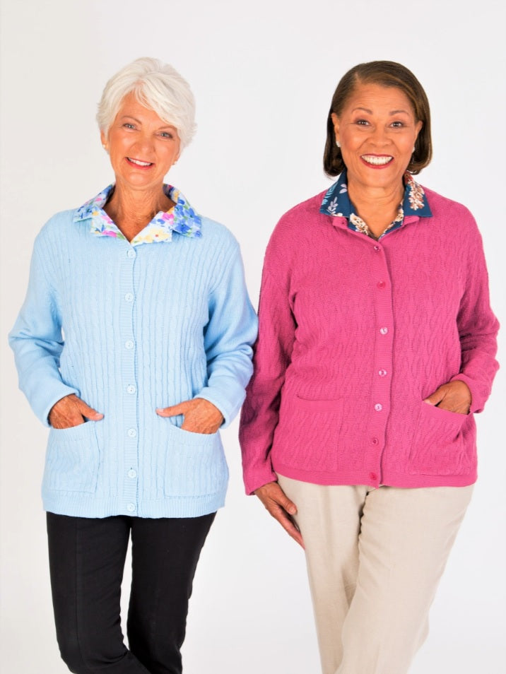 Women's classic button cardigan, acryllic