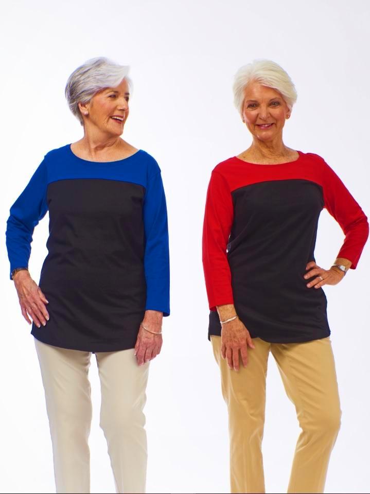 3/4 Sleeve Colorblock Blouses