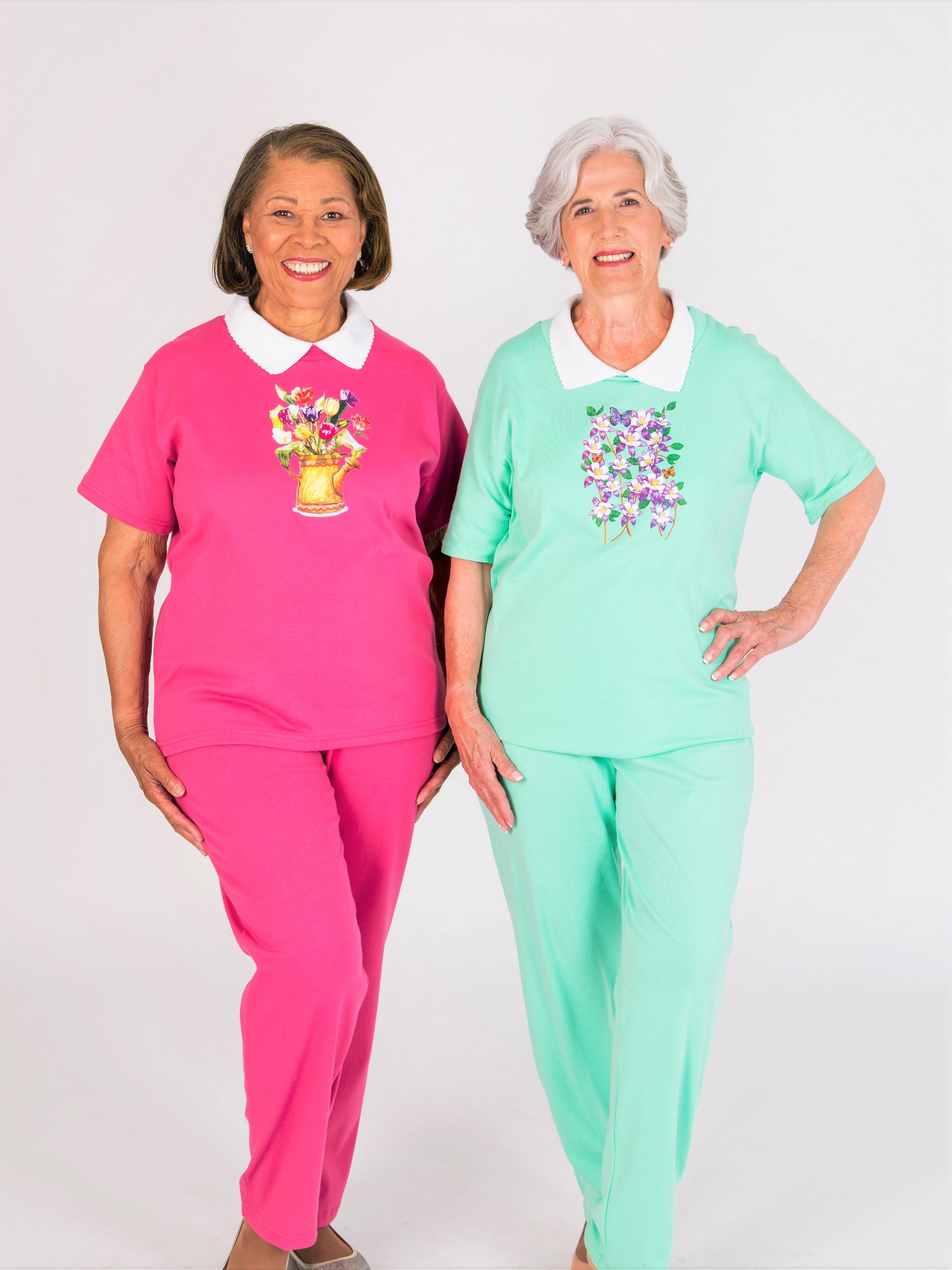 Women's Short Sleeve Screen Printed Knit Outfit