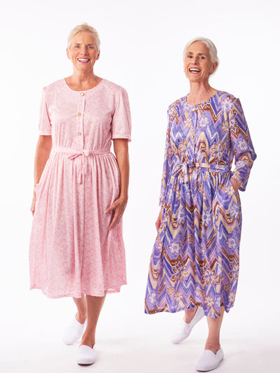 Gold Button House Dress- Short or Long Sleeve! - L / Long Sleeve - Adaptive Gold Button House Dress- Short or Long Sleeve! - L / Long Sleeve - Adaptive