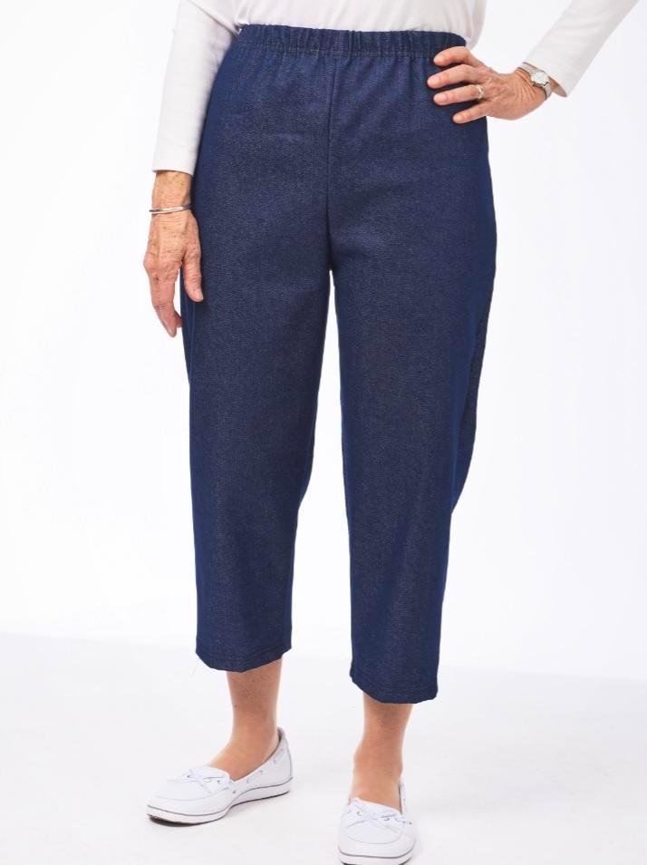 women's pull on denim capri
